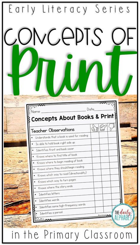 Teacher Observation, Concepts Of Print, Emergent Literacy, Print Awareness, Kindergarten Freebies, Common Core Kindergarten, First Grade Reading, Beginning Reading, Collaborative Learning