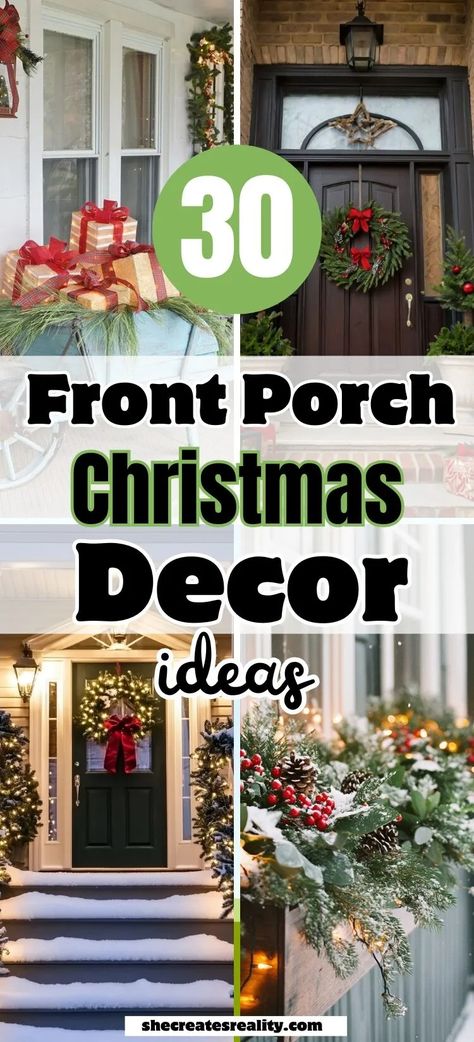 Christmas front porch decoration ideas Festive front porch Christmas decor Outdoor Christmas decor for porch DIY Christmas porch decorations Front porch holiday decor ideas Christmas wreath and garland ideas Rustic Christmas porch decorations Cozy outdoor Christmas decor Christmas lights for front porch Holiday entryway decor ideas Winter front porch decor Front porch Christmas trees Modern Christmas porch decor Christmas front door decorations Vintage Christmas porch styling Outdoor Christmas Door Garland, Front Porch Christmas Tree Decor, Christmas Decor For Small Porch, Front Porch Hanging Christmas Decor, Christmas Decoration Front Door, Christmas Outdoor Decor Ideas Entryway, Outside Xmas Decor Ideas, Front Porch Christmas Hanging Ornaments, Christmas Ideas Wishlist