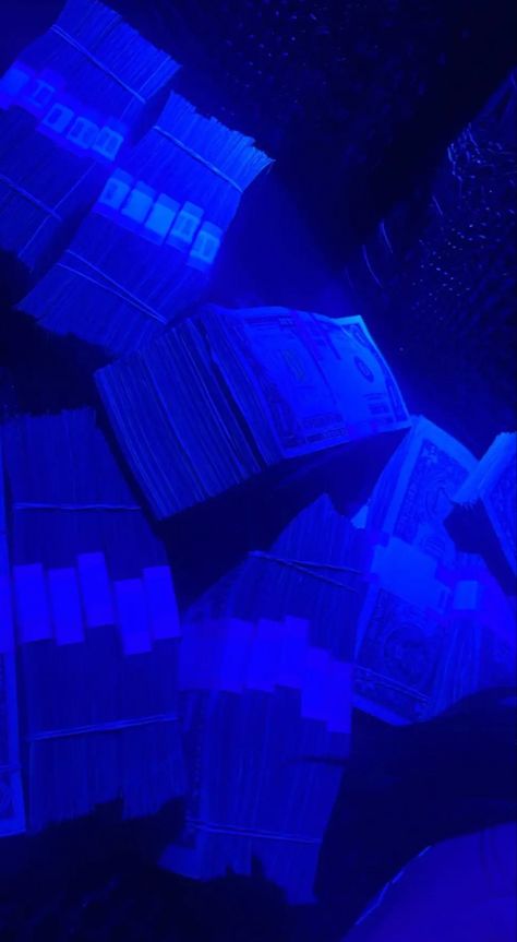 Blue Money Aesthetic, Blue Trap Aesthetic, Rich Besties, Blue Money, Black And Blue Wallpaper, Cash Cow, Blue Aesthetic Dark, Aesthetic Apartment, Money Moves