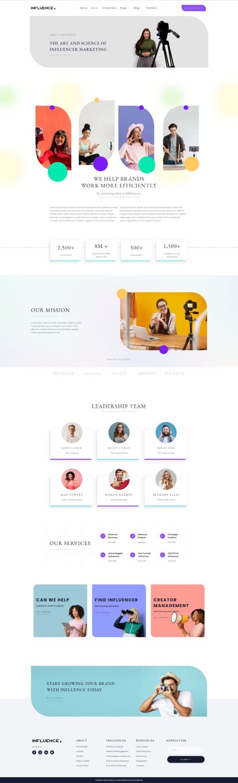 Influence - Influencer Marketing Agency Elementor Template Kit, #Kit, #Advertisement, #Template, #Elementor, #Agency, #Marketing, #ad Advertising Agency Website Design, Influencer Marketing Creative Ads, Influencer Website, Influencer Marketing Agency, Ig Design, Marketing Agency Website, Agency Website Design, Agency Branding, Advertisement Template