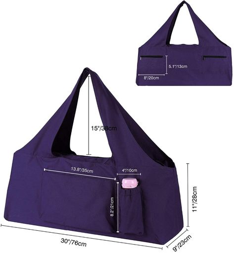 KUAK Extra Large Yoga Mat Bag and Carriers with Yoga Mat Strap, Top Full-Zip Closure, Bottle Pocket/Big Open Pocket and Zipper Pockets, Quality Canvas Women Tote Bag for Gym Sports Beach : Amazon.co.uk: Sports & Outdoors Yoga Mat Carrier Diy, Yoga Bag Pattern, Yoga Mat Bag Pattern, Yoga Mat Tote, Large Yoga Mat, Yoga Mat Carrier, Yoga Mat Strap, Denim Backpack, Yoga Mat Bag