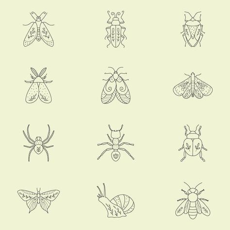 Insect icon set/Butterfly icon SVG/Moth line | Etsy Bug Line Tattoo, Embroidery Insects Pattern, Moth Stick And Poke, Small Insect Tattoo, Simple Bug Tattoo, Little Bug Tattoo, Moth Line Drawing, Small Bug Tattoo, Moth Drawing Simple