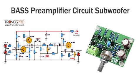 Bass Preamplifier Circuit Diagram for Subwoofer Preamplifier Circuit Diagram, Low Pass Filter, Electronics Storage, Speaker Box Design, Powered Subwoofer, Speaker Box, Circuit Diagram, Electronics Circuit, Power Amplifiers