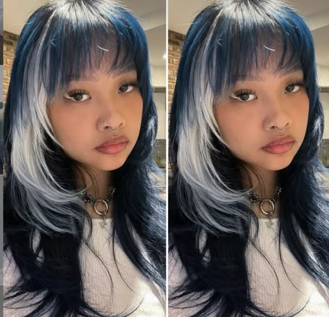 Wolf Cut Haircut, White Hair Dye, Blue White Hair, Wig Inspiration, Lavender Shades, Pretty Body, Cute Hair Colors, Dyed Hair Inspiration, Image Swag