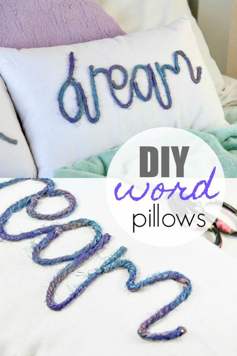 DIY Decorative Word Pillows Fast Crafts, Diy Throw Pillows, Cozy Pillows, Word Pillow, Adorable Home, Craft Home Decor, Diy Vintage Decor, Simple Crafts, Craft Home