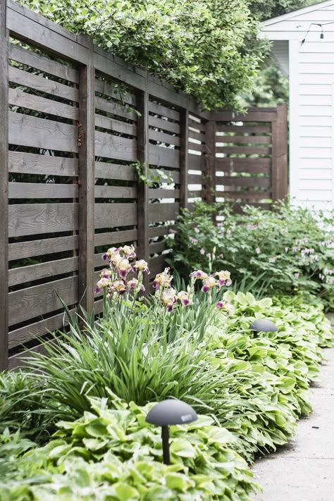 All The Info About My Horizontal Fence - Deuce Cities Henhouse Fence Planning, Wood Fence Design, Privacy Fence Designs, Horizontal Fence, Backyard Landscape, Diy Fence, Front Yard Fence, Building A Fence, Farmhouse Garden