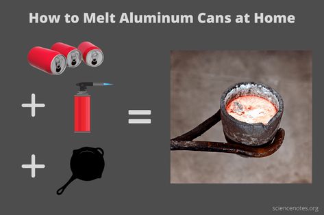 How to Melt Aluminum Cans and Foil at Home Melt Aluminum Cans, How To Melt Aluminum Cans, Home Recycling, Learn Chemistry, Aluminum Recycling, Soda Can Art, Recycling Station, Heat Resistant Gloves, Aluminum Cans