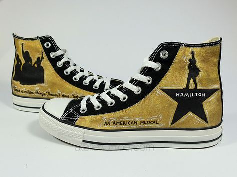 The Converse shoes inspired by the Hamilton musical. Hamilton shoes, Hamilton converse, Hamilton fashion Hamilton Converse, Hamilton Clothes, Hamilton Shoes, Broadway Merch, Hamilton Playbill, Hamilton Birthday, Hamilton Fashion, Hamilton Merch, Hamilton Merchandise