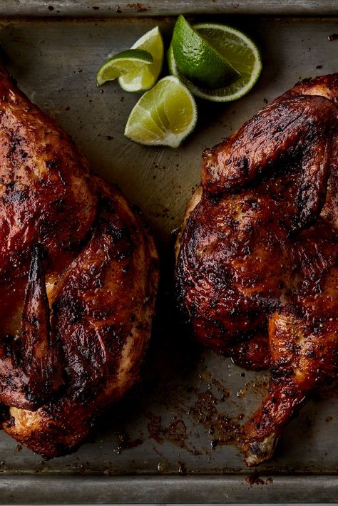 Peruvian Roasted Chicken With Spicy Cilantro Sauce Recipe - NYT Cooking Peruvian Chicken, Cilantro Sauce, Peruvian Recipes, Nyt Cooking, Think Food, Roast Chicken, Roasted Chicken, Chicken Dinner, Grilled Chicken