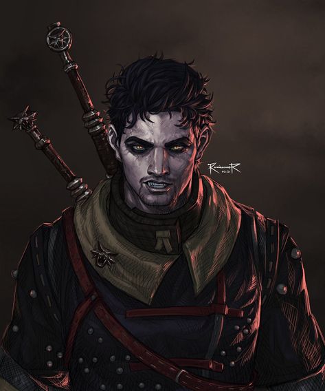 The Witcher Werewolf, Witcher Character Design, Witcher Oc Art, Witcher Werewolf Art, The Witcher Characters, Witcher Character Art, Witcher Oc Male, Cat School Witcher, Vesemir The Witcher