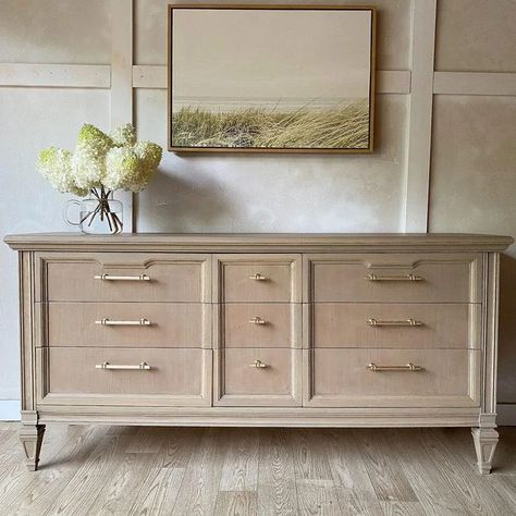 9 Painted Dresser Ideas | Family Handyman Painted Dresser Ideas, Dresser Remodel, Modern Dresser Makeover, Dresser Paint, Light Pink Paint, French Provincial Design, Pink Dresser, Dresser Ideas, Wood Drawer Pulls