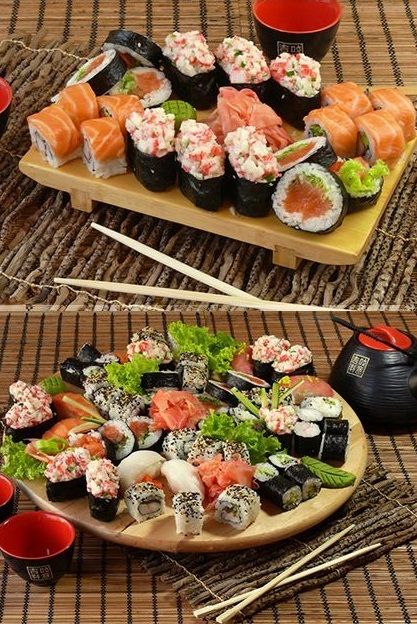 Sushi Sushi Platter Presentation, Platter Presentation, Food Presentation Plates, Sushi Boat, Japanese Food Sushi, Sushi Dinner, Sushi Love, Sushi Platter, Sushi Time