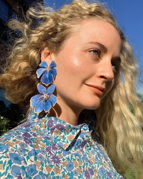 Harling Ross Anton (@harlingross) • Instagram photos and videos Harling Ross, Violet Earrings, February Wedding, Atlantic Pacific, Butterfly Earrings Gold, Art Jewelry Design, Instagram Algorithm, Dragonfly Earrings, Wedding Guest Looks