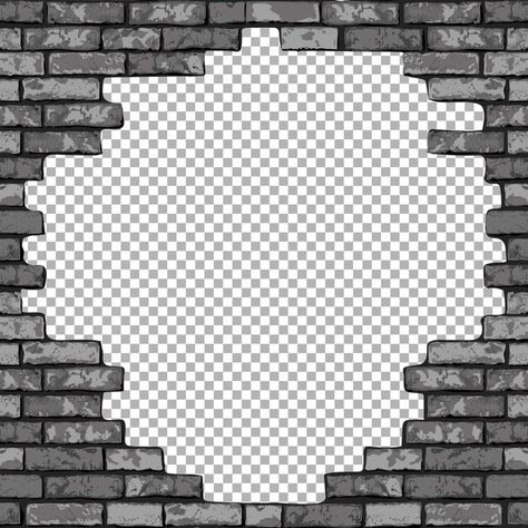 Brick Wall Background Drawing, Brick Wall Drawing Graffiti, Painting Brick Wall, Brick Wall Drawing, Distressed Brick Wall, Wall Sketch, Brick Wall Art, Frame Texture, Broken Wall