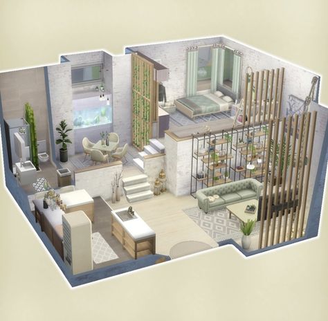 Render Bathroom, Sims 4 Loft, Room Cinema, Hospital Office, Sims 4 Houses Layout, Sims Freeplay Houses, 3d Floor Plan, Sims 4 House Building, Sims 4 House Plans