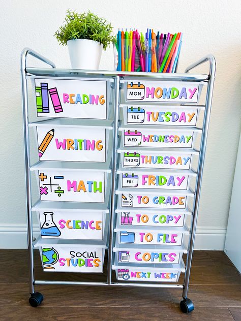 Elementary Classroom Behavior Management, Classroom Calm Down Area, Colorful Classroom Theme High School, Classroom Mailbox System, 2nd Grade Teacher Must Haves, Classroom Toy Organization, How To Organize Your Classroom, Kindergarten Classroom Hacks, Classroom Needs List Teachers