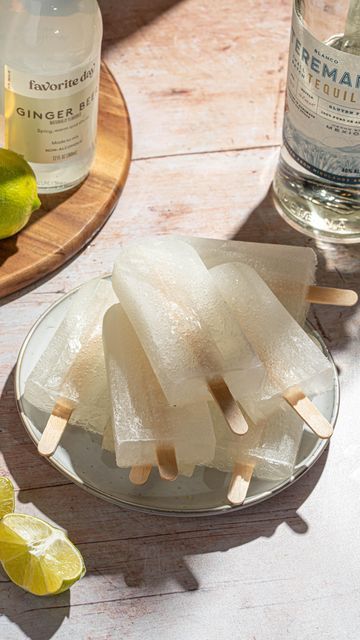 Lime Popsicles, Boozy Popsicles, Mixed Drinks Alcohol, Hot Outside, Tequila Cocktails, Three Ingredient, Ginger Beer, Fresh Lime, Instagram Summer