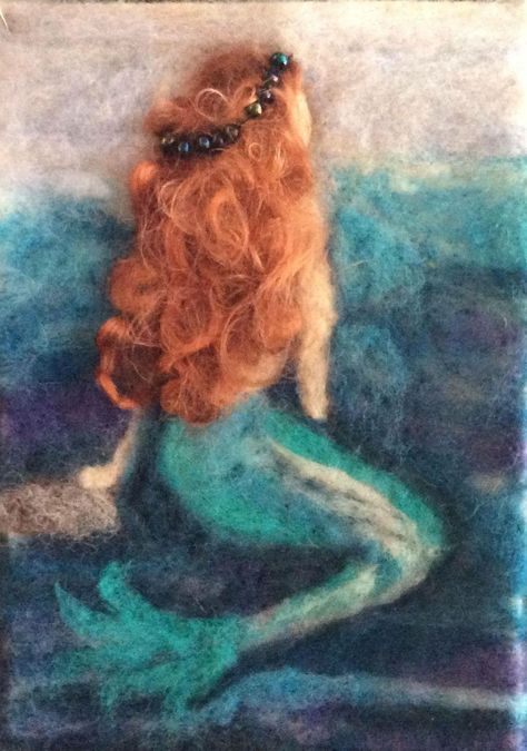 Felted Mermaid, Needle Felting Diy, Wool Felt Projects, Wet Felting Projects, Felted Wool Crafts, Felt Pictures, Needle Felting Tutorials, More Than Enough, Felt Embroidery