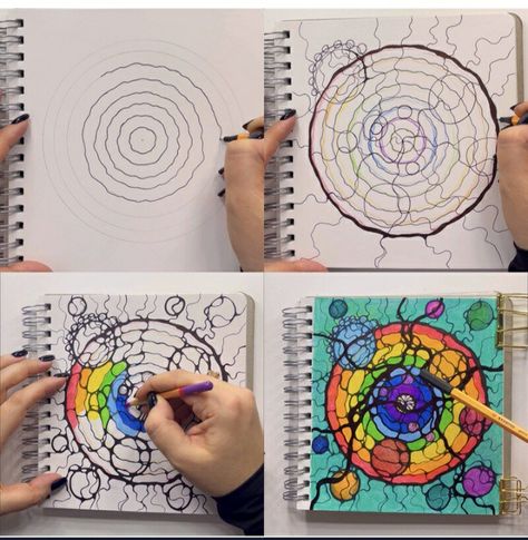 Neurographic Art Tutorial, Neurographic Art How To, Neuroscience Art, Neurology Art, Spiral Drawing, Neurographic Art, Art Therapy Projects, Zentangle Artwork, Zen Doodle Art