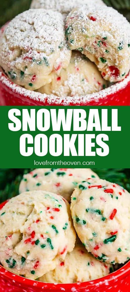 Christmas Cookies To Make, Snowball Cookie, Love From The Oven, Snowball Cookie Recipe, Cookies To Make, Christmas Baking Cookies, Christmas Baking Recipes, Snowball Cookies, Oreo Dessert