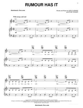 Rumour Has It - Adele Free Piano Sheet Music PDF Adele Piano Sheet Music, Adele Piano, Free Piano Sheets, Free Piano Sheet Music, Piano Sheet Music Pdf, Free Piano, Rumor Has It, Sheet Music Pdf, Piano Sheet