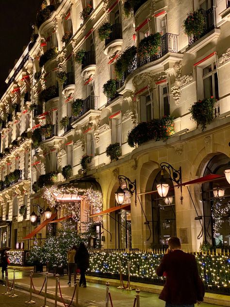 The Most Beautiful Christmas Lights in Paris | Landen Kerr Hotel Plaza Athenee Paris, Beautiful Christmas Lights, Plaza Athenee Paris, Paris In December, France Winter, Paris December, Summer Abroad, Paris Rooftops, Plaza Athenee