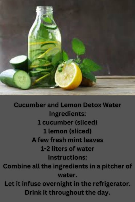 Revitalize your hydration routine with this easy Cucumber Lemon Detox Water recipe! Infuse your water with fresh cucumber slices and zesty lemon for a refreshing drink that aids digestion and detoxification. Enjoy the crisp flavors while reaping the benefits of enhanced hydration and nutrient absorption. Perfect for a hot day or as a refreshing boost during your workouts. Stay hydrated and feel great with this simple, 
 routine with Cucumber and Lemon Detox Water, Recipe Cucumber, Pitcher Of Water, Detox Water Recipe, Simple Routine, Cucumber Slices, Fresh Cucumber, Lemon Detox, Nutrient Absorption, Cucumber Water