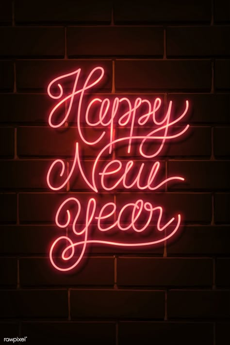 Neon bright happy new year sign vector | premium image by rawpixel.com / NingZk V. New Year Signs, Happy New Year Aesthetic, Happy New Year Typography, New Years Aesthetic, Happy New Year Sign, New Year Sign, New Year Typography, Happy New Year Signs, Happy New Year Message