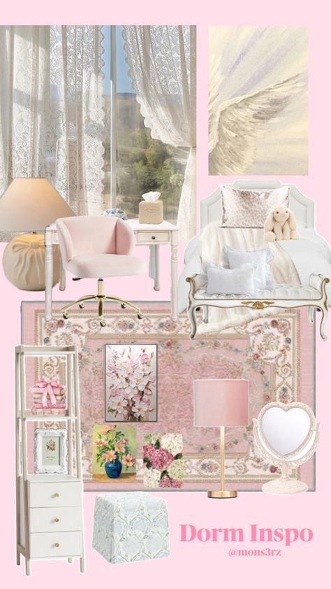 #dorm #school #pink #backtoschool #boardingschool #university #collage Light Pink Dorm Room Ideas, University Dorm Aesthetic, University Dorm Room Ideas, Dorm Inspo Pink, University Dorm Room, University Collage, Pink Dorm Rooms, University Dorm, Pink Dorm