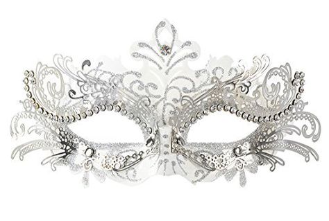 Masquerade Mask Metal Rhinestone Venetian Pretty Party Ev... https://www.amazon.ca/dp/B019XQNC1U/ref=cm_sw_r_pi_awdb_x_qiw3ybWYN1VPD Mask Prom, White Masquerade Mask, Masquerade Halloween Costumes, Rhinestone Halloween, Masquerade Ball Mask, Masquerade Halloween, Prom Costume, Halloween Princess, Metal Mask