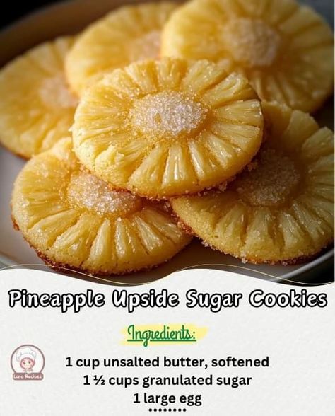 Pineapple Upside Down Sugar Cookies, Pineapple Upside Down Cookies, Pineapple Sugar Cookies, Pineapple Coconut Ice Cream, Recipes Pineapple, Caramelized Pineapple, Pineapple Sugar, Chocolate Brownie Cake, Cookie Recipes Chewy