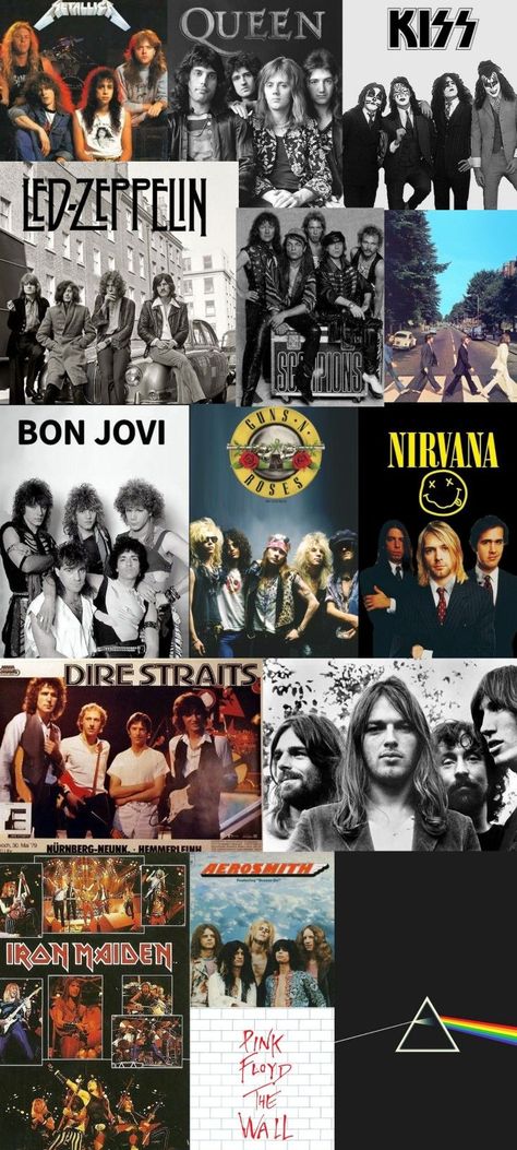 Band iPhone Wallpaper: Explore Creative Designs for Your Device 80s Rock Bands Wallpaper, Band Iphone Wallpaper, Classic Rock Aesthetic, 90s Rock Bands, Rock Collage, Rock Band Photos, Rock Background, 80s Rock Bands, Iphone Wallpaper Music