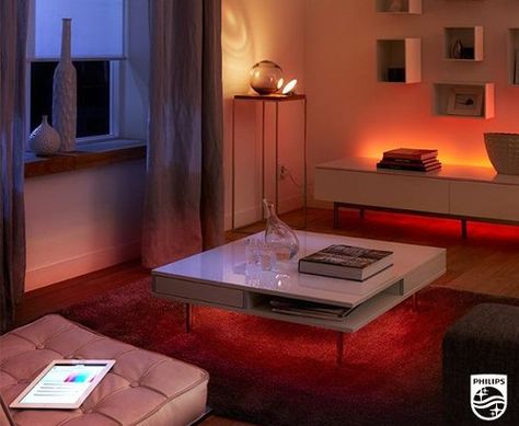 4 Cool Things You Can Do with Philips Hue Lights - Electronic House Phillips Hue Lighting, Phillips Hue, Philips Hue Lights, Hue Lights, Smart Lights, Inspire Me Home Decor, Philips Hue, Hue Philips, Light Strip