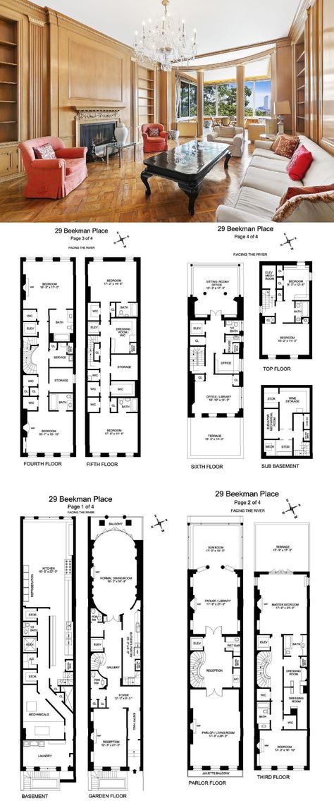 Nyc Townhouse Floor Plan, Townhouse Floorplan, Townhouse Nyc, Town House Plans, New York Brownstone, Best Home Plans, Nyc Townhouse, Rustic Hallway, Town Homes