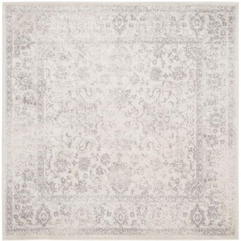 Adirondack Ivory/Silver 6 ft. x 6 ft. Square Area Rug Ski Chalet Decor, Ski Chalets, Safavieh Rug, Kashan Rug, Rug Ivory, Square Area Rugs, Lodge Style, Motif Vintage, Silver Rug