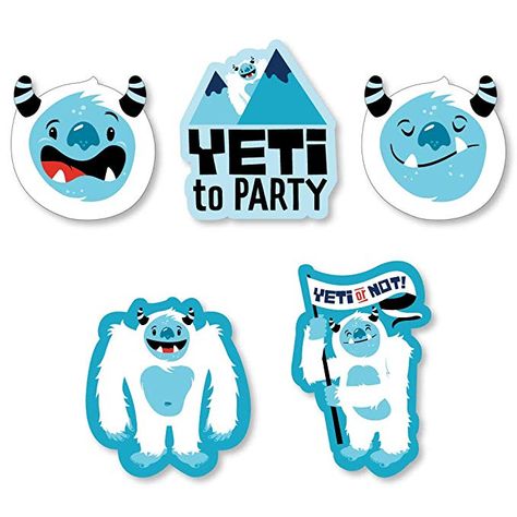 Yeti To Party, Snowman Party, Mini Bunting, Abominable Snowman, Diy Party Supplies, Snowman Decorations, Fun Cupcakes, Party Favor Tags, Party Diy