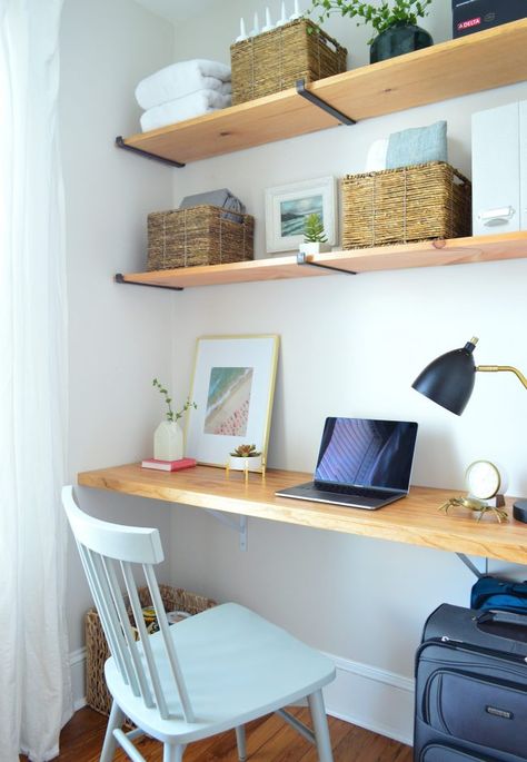 Alcove Desk, Building Shelves, Desk Nook, Tiny Home Office, Young House, Office Nook, Young House Love, Built In Desk, Office Inspiration