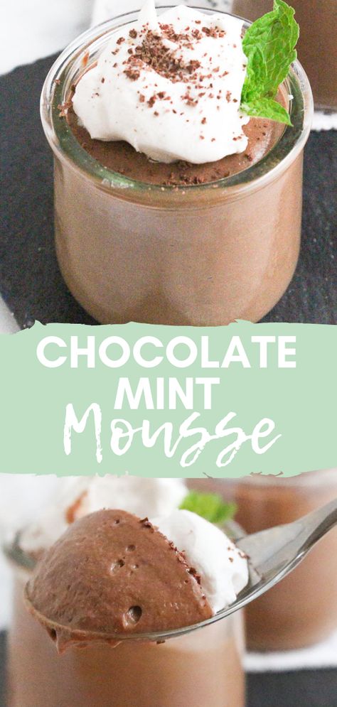 Chocolate Mint Mousse, Dessert Tofu, Chocolate Mint Plant, Mint Mousse, Healthy Holiday Baking, Mint Dessert, Tofu Protein, Mousse Desserts, Mousse Dessert