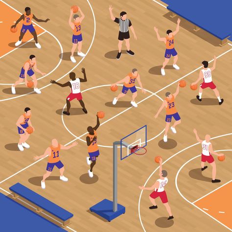 Isometric Basketball Training Composition Basketball Training, Human Figure, Basketball Players, Basketball, Art Drawings, Composition, Portfolio, Clip Art, Train