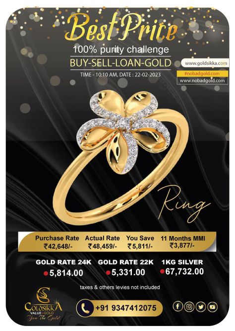 Today's Gold price Live rate is updated. 22th February 2023 : For inquiries contact: 9989874992 : #goldsikkalimited #ratecard #todaysgoldrate #todaysgoldprice #goldprice #goldrate #livegoldrate #currentgoldprice #sellgold #buygold #GoldATM #nobadgold #nobadgoldknowgoodgold #nobadgoldknowyourgold #badgoldcashgold Gold Atm, Today Gold Price, Gold Rate, February 2023, Sell Gold, Silver Prices, Gold Price, Silver, Gold