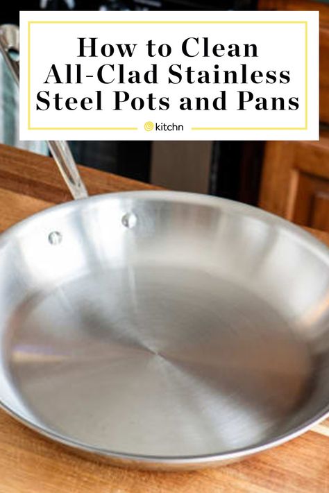 How To Clean Stainless Steel Pans, Clean Stainless Steel Pans, Stainless Steel Pots And Pans, Stainless Steel Bakeware, Freeze Food, Organizing Stuff, Clean Stainless Steel, Remove Oil Stains, Cleaning Paste