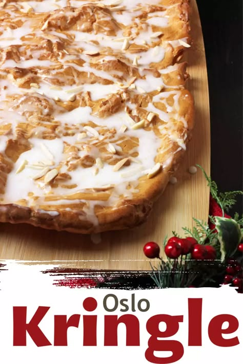 Oslo Kringle Recipe | Norwegian Dessert Recipe | Kringle Kringle Recipe Norwegian, Kringla Recipe Norwegian, Norwegian Desserts, Kringle Recipe, Almond Icing, Norwegian Cuisine, Norwegian Recipes, Viking Food, Scandinavian Recipes