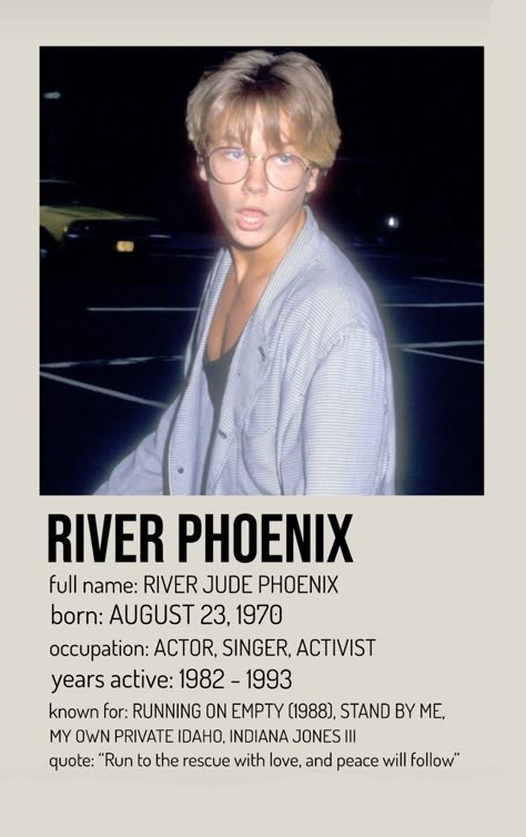 celebrity posters River Phoenix poster poster 80s 90s aesthetic Movies From The 80s And 90s, River Pheonix 80s, River Phoenix 80s, River Phoenix 90s, River Phoenix Movies, River Phoenix Aesthetic, Phoenix Aesthetic, Phoenix Poster, Aesthetic River