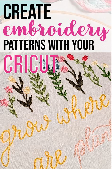 Vinyl And Embroidery, Create Embroidery Designs, Cricut Fabric Patterns, Cricut For Fabric, Cricut Cross Stitch, Make Embroidery Pattern, Vinyl And Embroidery Shirt, How To Put Embroidery Pattern On Fabric, Embroidery Projects Machine