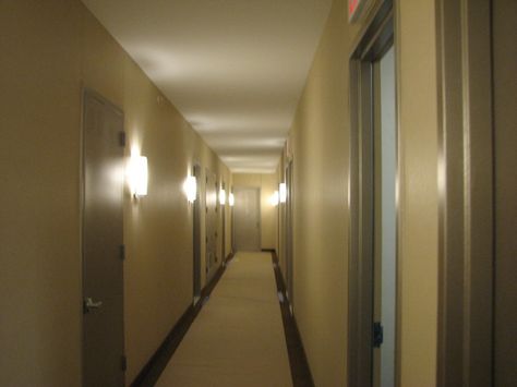 4/6 - narrow hallway, door, running, escape, alone Crowded Hallway, Hallway Cinematography, Scary Hallway, Dormitory Hallway, Apartment Building Lobby, Liminal Hallways, Long Hallway, Narrow Hallway, Inner World