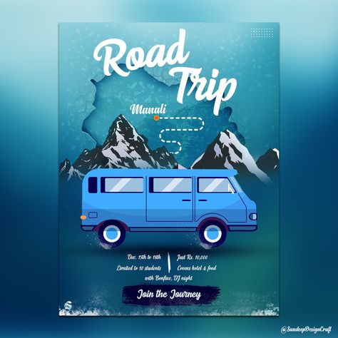 Road Trip Poster @sandeepdesigncraft @sandeeprealm Road Trip Poster, Trip Poster, Hotel Food, Road Trip, Hotel, Road