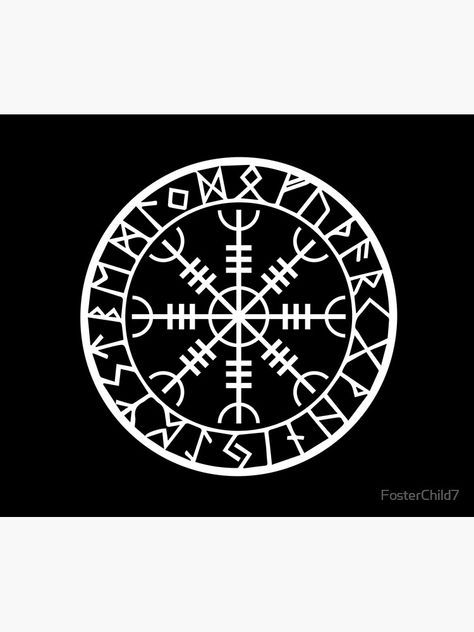 Rune Circle, White Tapestry, Helm Of Awe, Protection Symbols, Runes, Vikings, Star Wars, Tapestry, For Sale