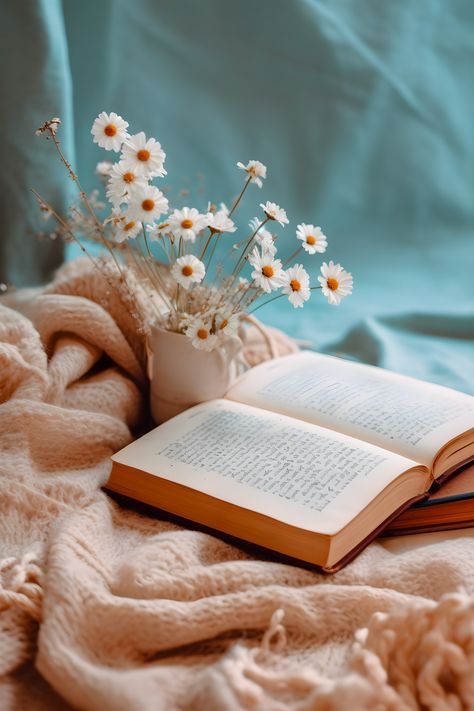 Books At The Beach Aesthetic, Cute Book Pictures, Spring Book Aesthetic, Open Book Aesthetic, Literary Aesthetic, Coastal Background, Floral Design Wallpaper, Books And Flowers, Book Flatlay