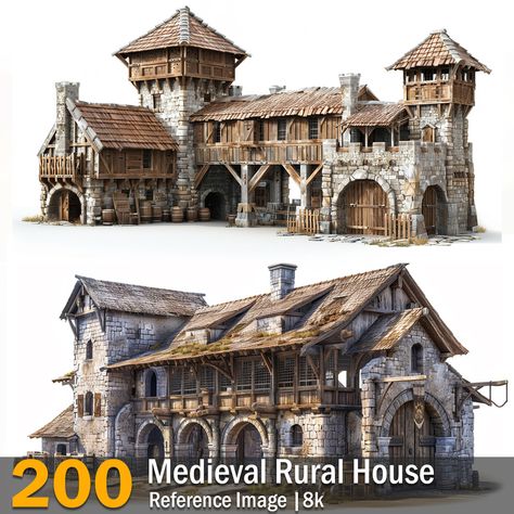 If you feel like you're running out of inspiration for your design projects, browsing through reference images can be incredibly helpful. To that end, we've compiled a collection of 200 Medieval Rural House reference photos that are tailored towards designers in the worlds of architect, game designer, environment designer, graphic designer, and 3d modeler and cg artist . . We hope you find them useful! There is a Product link here you : https://www.artstation.com/a/36989605 Detail: 🔸 Format: Medival House Ideas, Medieval Building Concept Art, Medieval Bathhouse, Medieval Village Layout, Medieval Town Layout, Medieval House Design, Medieval Warehouse, Medieval House Concept Art, Gate Reference