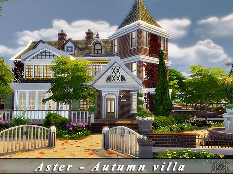 Sims4 House, Autumn House, The Sims 4 Lots, Rustic Wood Floors, Sims Builds, Contemporary Villa, Sims Ideas, Casas The Sims 4, Sims House Plans